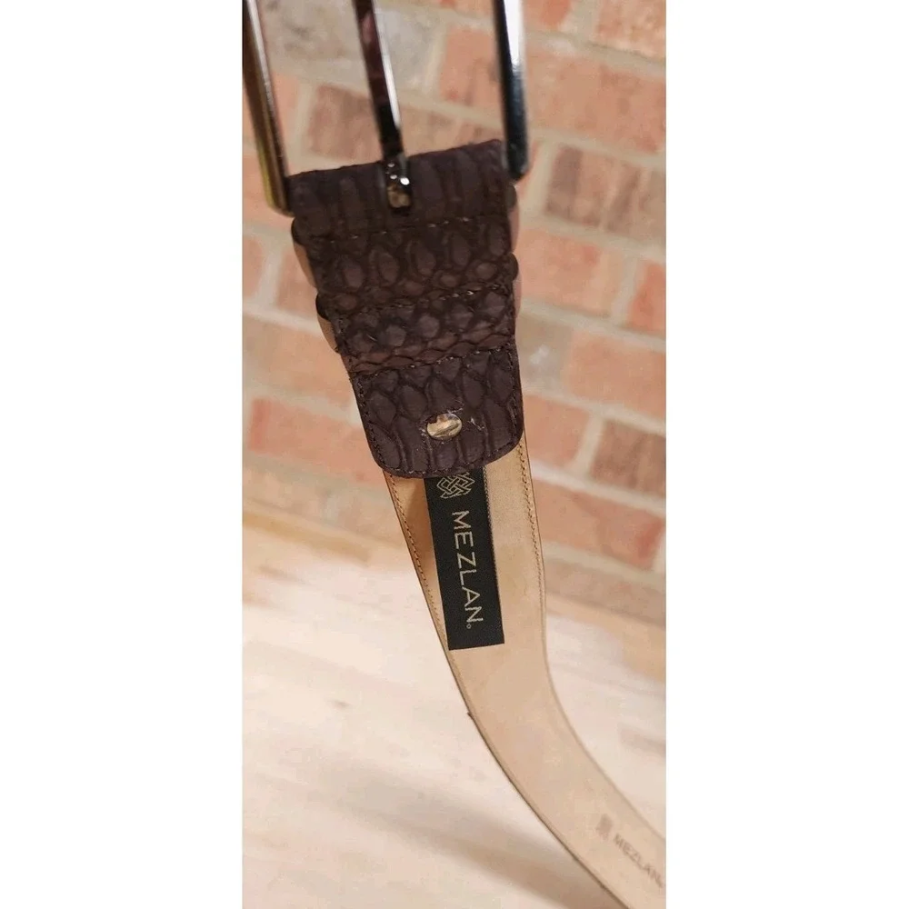 Mezlan Sueded Snake Skin Belt Purple‎ Gray Mens Size 40 Made in Spain 9975/35